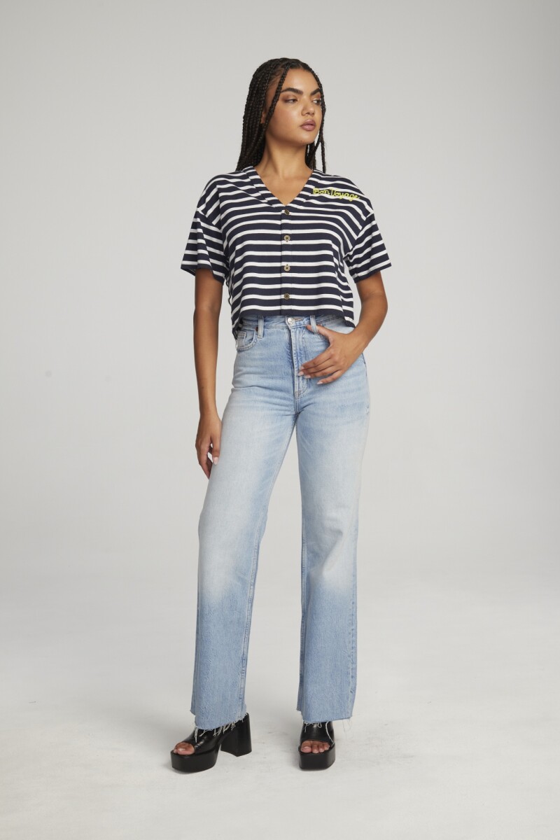 CAMISA STRIPE COTTON Azul