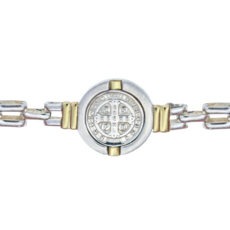 Pulsera de plata 925 y double Oro 18 ktes SAN BENITO Pulsera de plata 925 y double Oro 18 ktes SAN BENITO
