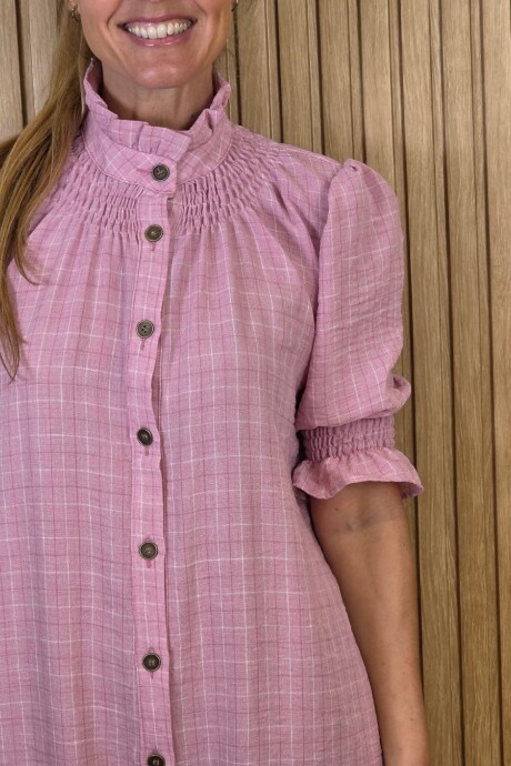 Vestido Maldivas Cuadros Rosa