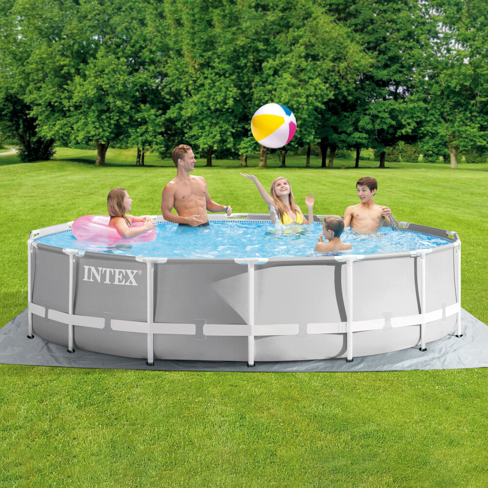 PISCINA ESTRUCTURAL INTEX ACERO GRIS 4,27M