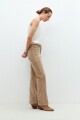 Pantalón Donna de pana con tajos beige