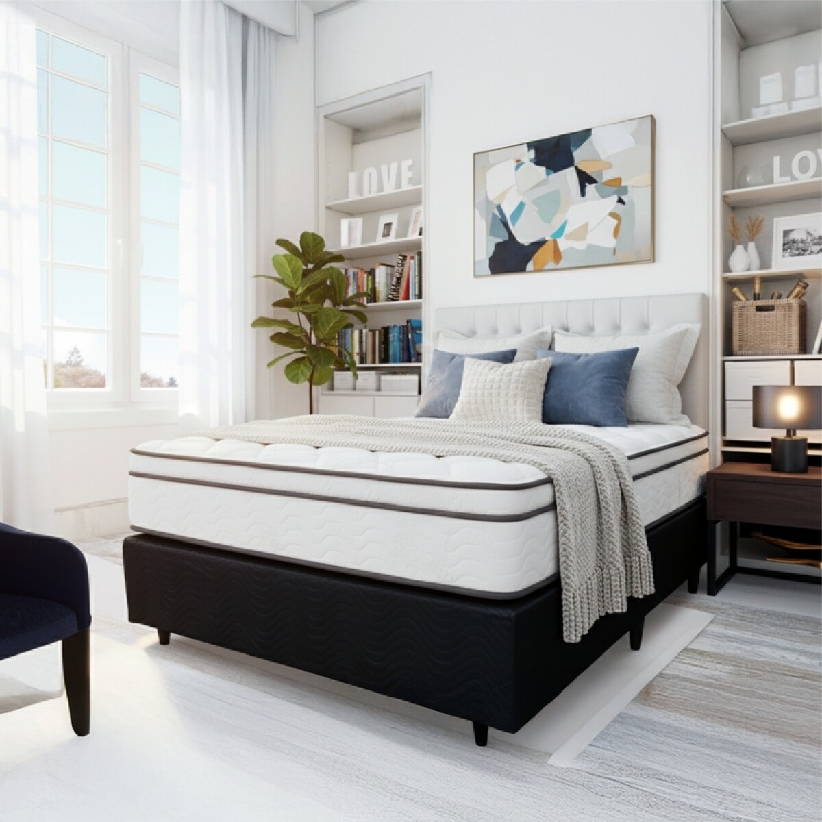 [OUTLET] Colchón King Trento Espumas Suaves Pillow Top Resortes y Tela Jacquard 110 Kg [Manchas por Humedad] 