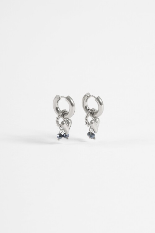 Aros acero cuore plateado