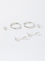 Conjunto De Pendientes Plateados plateado