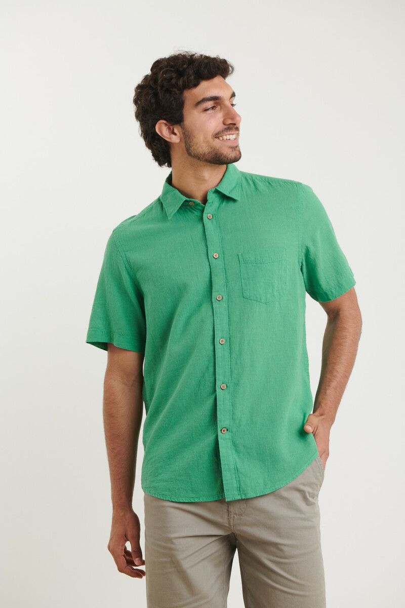 CAMISA HARRINGTON LABEL - Verde Medio 