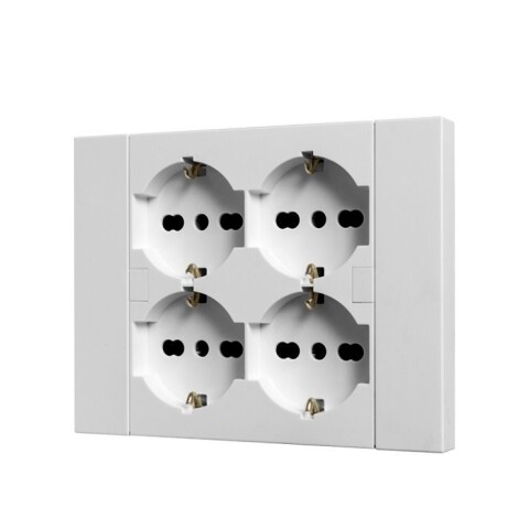 PLACA DE 4 TOMAS SCHUKO 2P+T QUADRA BLANCO. MOLVENO PLACA DE 4 TOMAS SCHUKO 2P+T QUADRA BLANCO. MOLVENO