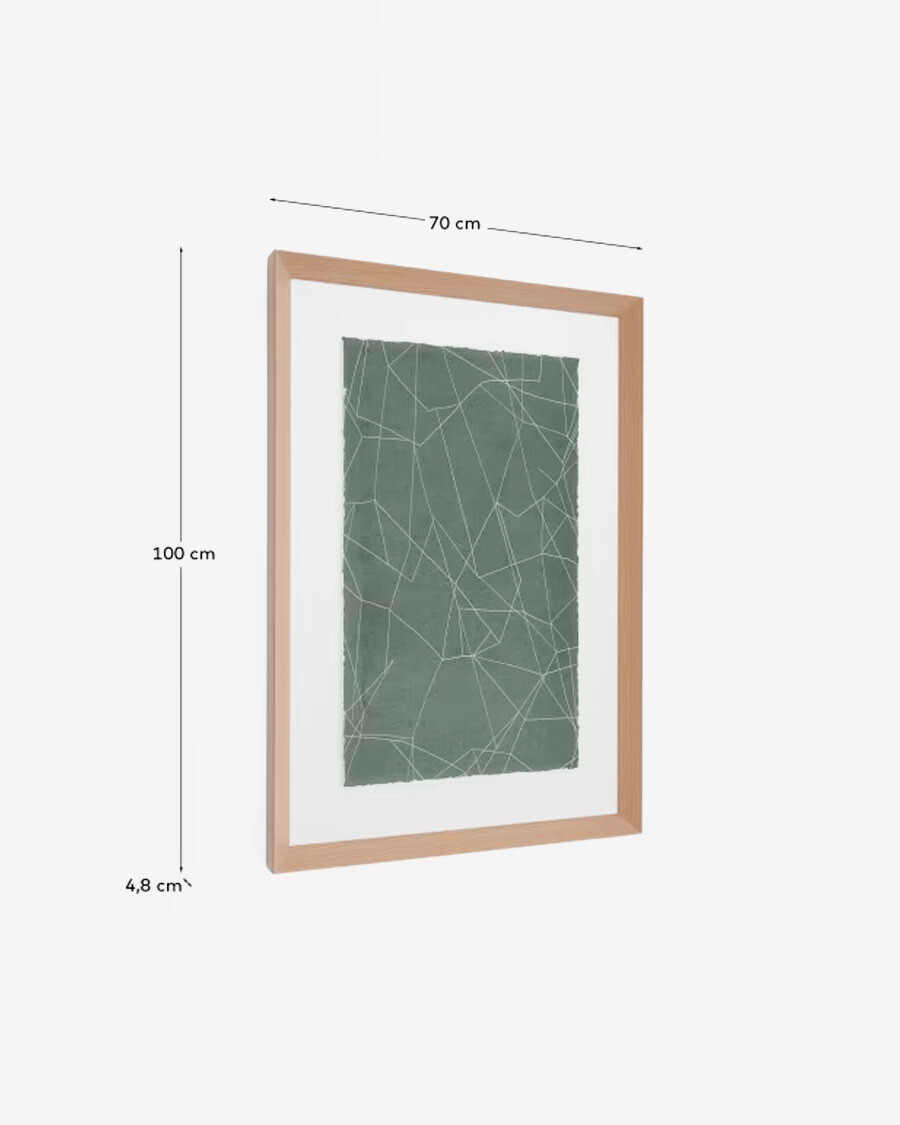 Cuadro abstracto Durkan de papel reciclado verde 100 x 70 cm Cuadro abstracto Durkan de papel reciclado verde 100 x 70 cm