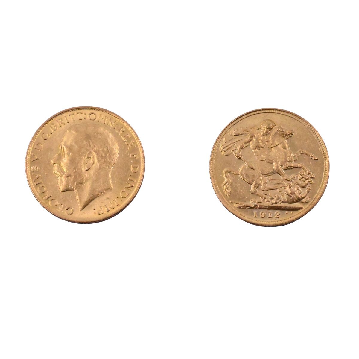 Moneda de oro Gran Bretaña un Soberano/Libra año 1912. 