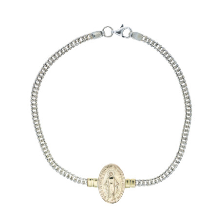 Pulsera de plata 925 y double en oro 18 ktes, MILAGROSA. Pulsera de plata 925 y double en oro 18 ktes, MILAGROSA.