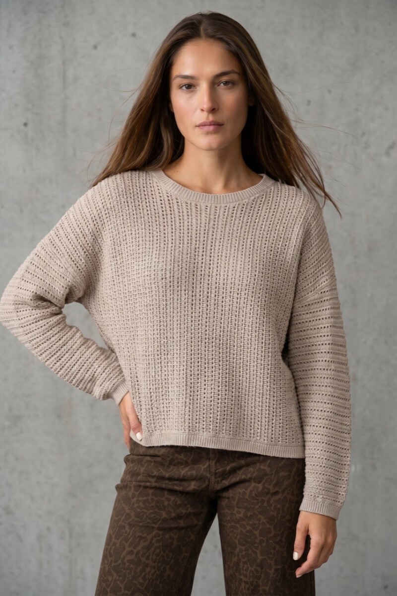 Sweater Texturado Lurex Gris