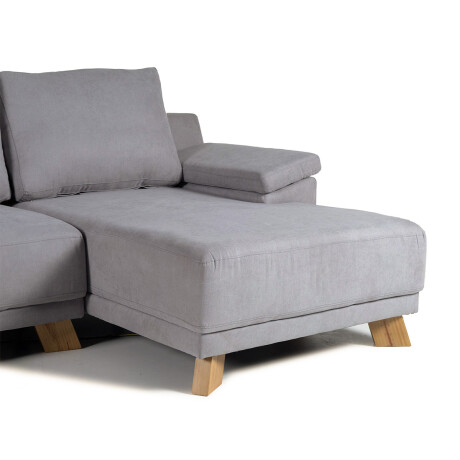 Rinconera Adalia - Tela Microfibra - Chaise derecho 12074 (Gris)