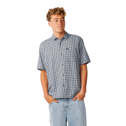 Camisa Rip Curl Classic Surf Check - Azul Camisa Rip Curl Classic Surf Check - Azul