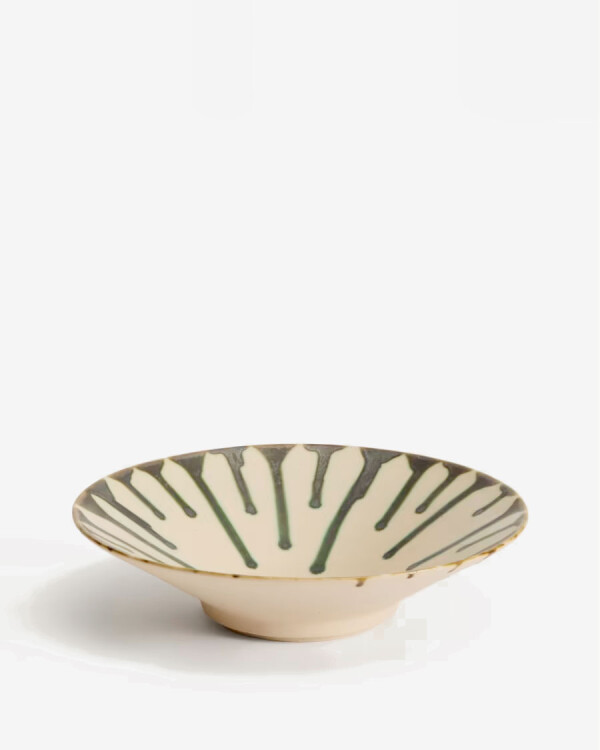 Centro de mesa Olmera de cerámica beige y verde Ø 36,5 cm Centro de mesa Olmera de cerámica beige y verde Ø 36,5 cm