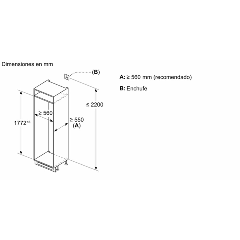 Heladera panelable Bosch KIV86VSE0 267 L Heladera panelable Bosch KIV86VSE0 267 L