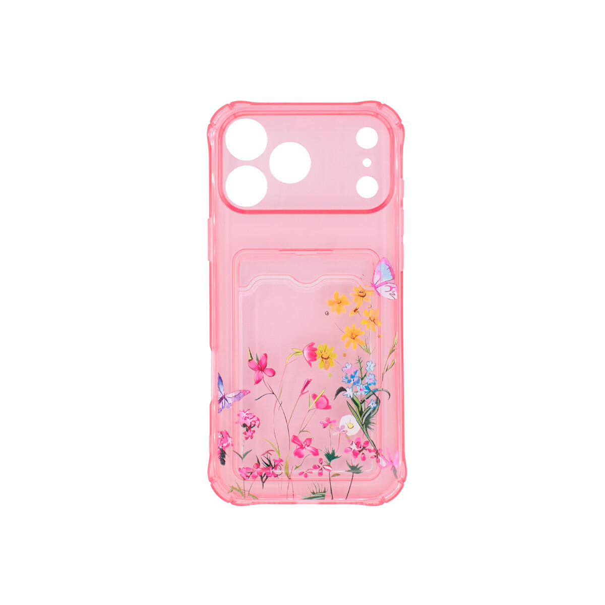 Protector para iPhone 17 Pro Max diseño flores color rosa 
