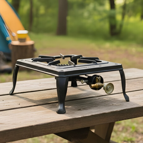 Anafe quemador a gas 1 hornalla de hierro fundido NEGRO