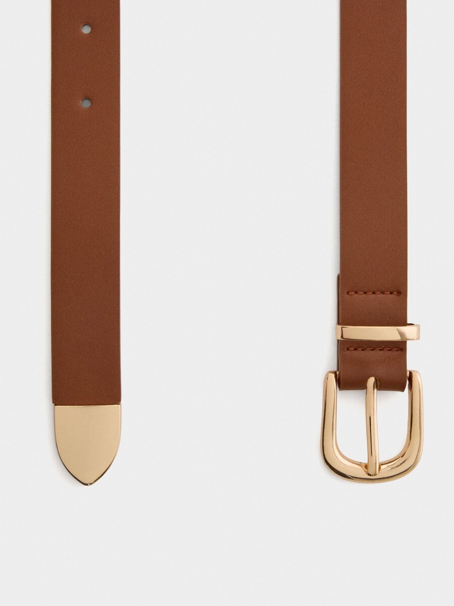 Cinturón Liso Con Hebilla camel