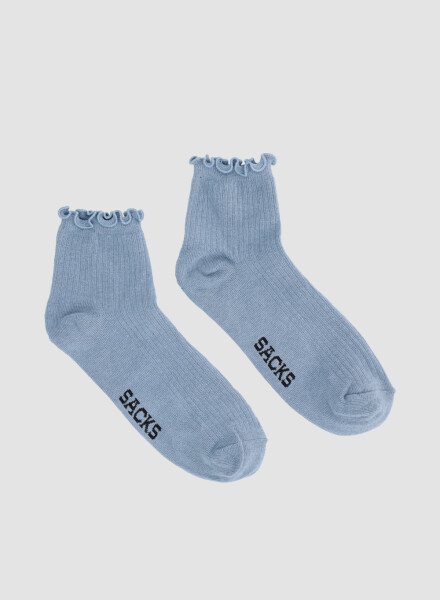 Medias con puño volados Celeste