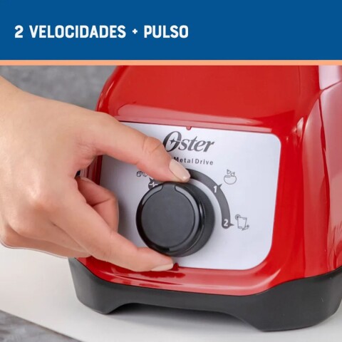 Licuadora Oster Con Vaso De Vidrio Rojo