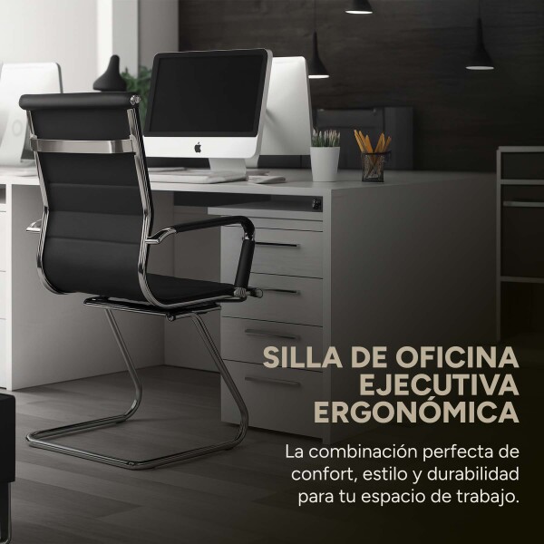 Silla Oficina Escritorio Patas Fijas Respaldo Anatomico Ejecutiva Silla Oficina Escritorio Patas Fijas Respaldo Anatomico Ejecutiva