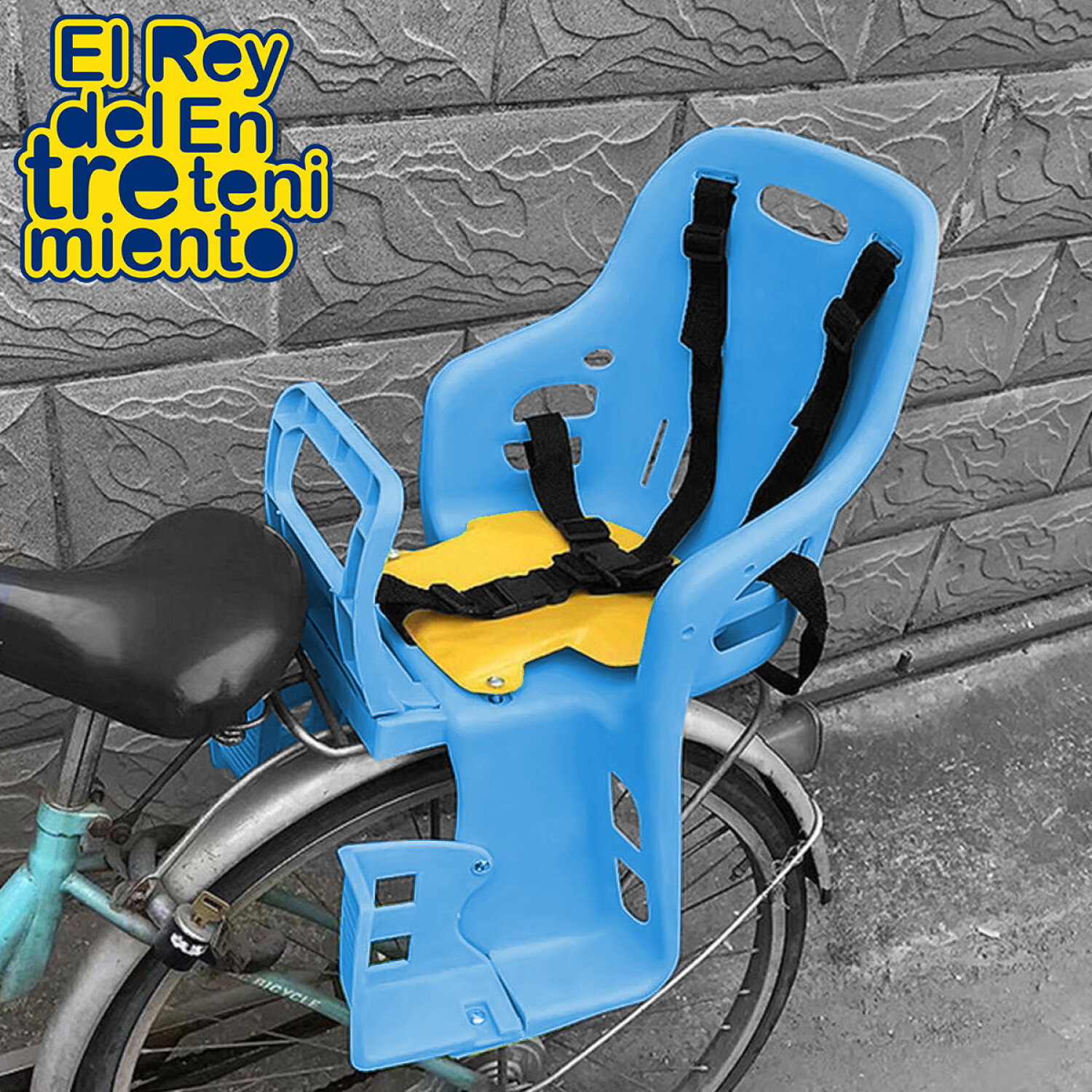 Silla Asiento Trasero P/ Bicicleta Bebe Niño Cinturón - Azul