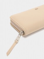 Cartera De Textura Suave Con Cierre De Cremallera L beige