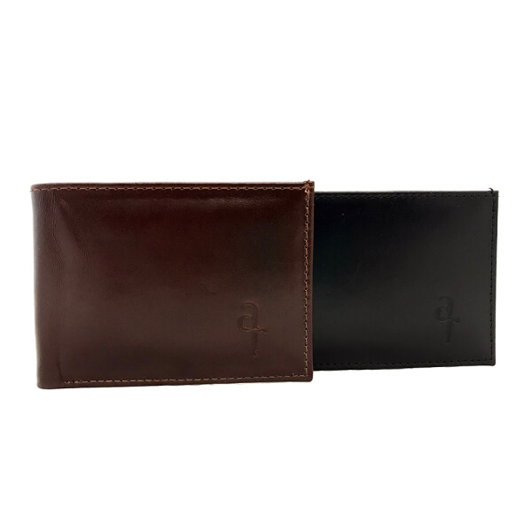 Billetera Caballero De Cuero Con Volante Marron