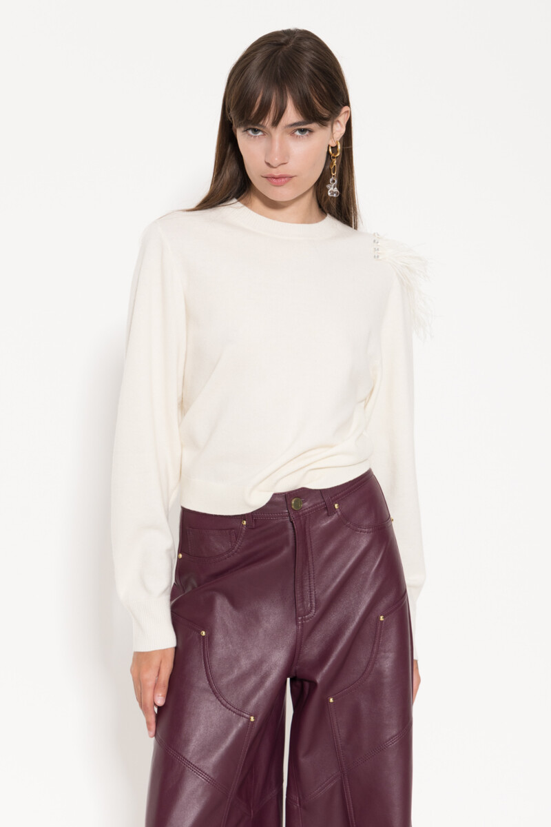 SWEATER FEATHERS Beige