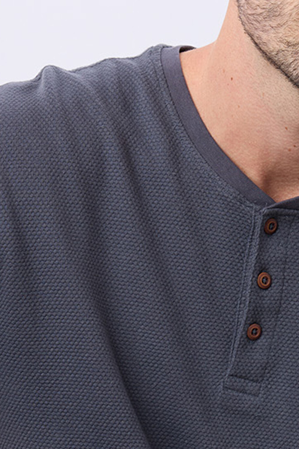 REMERA TEXTURADA DE ALGODÓN Azul