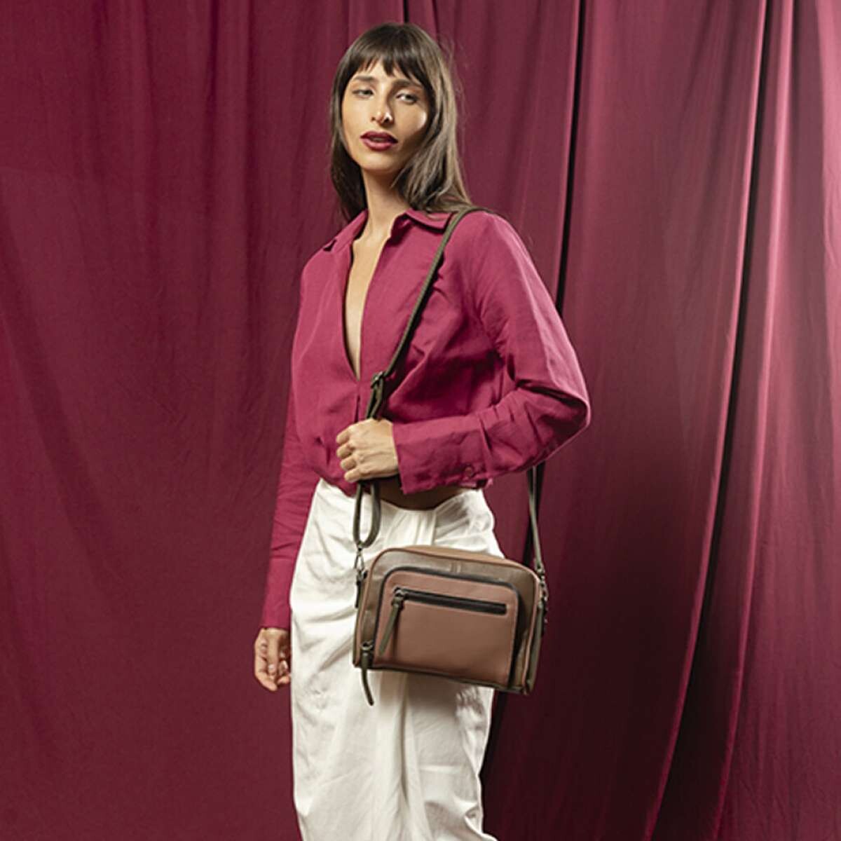 Cartera Esparta - Mauve, Topo, Miel Y Oliva 
