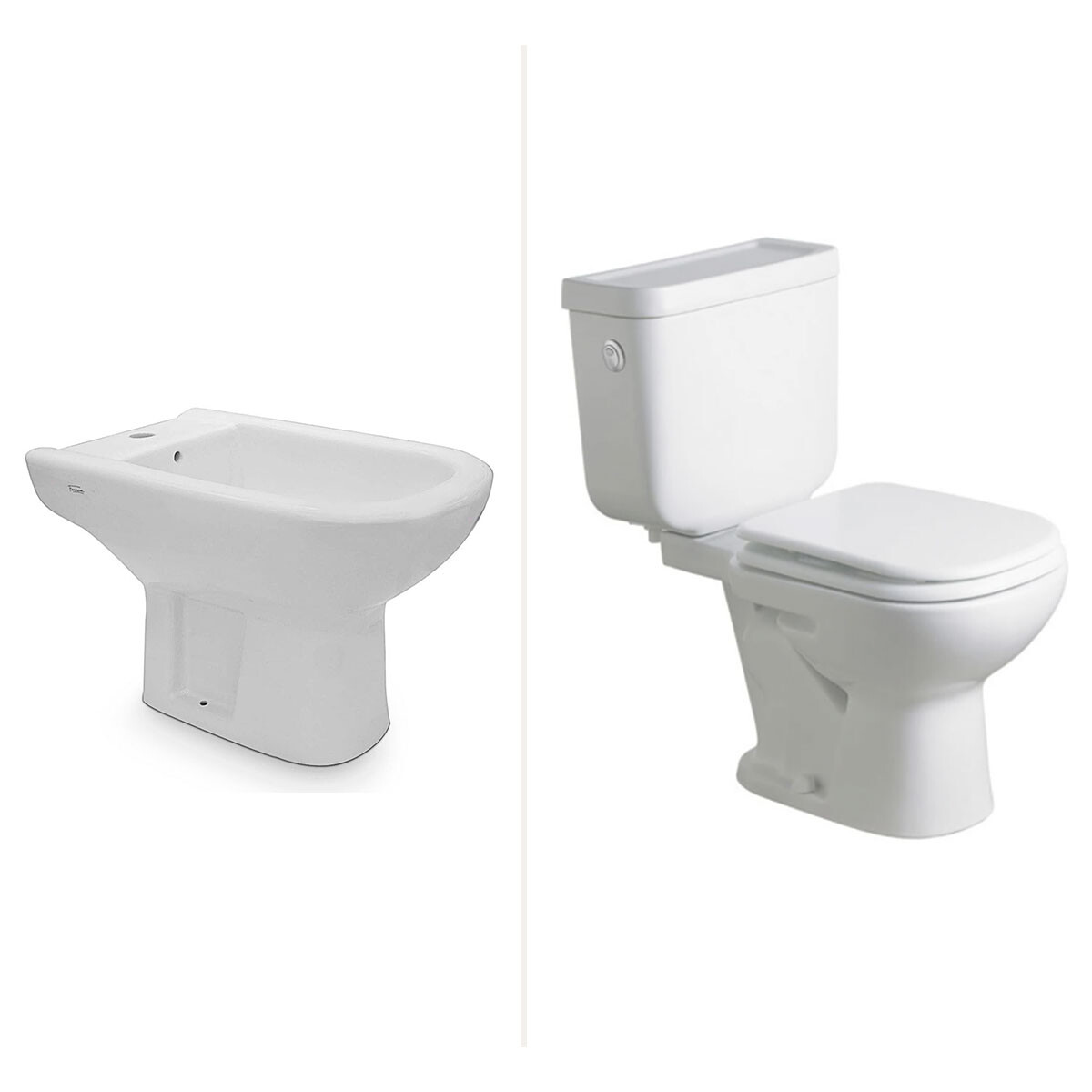 Inodoro Tapa Bidet 1 Aguj Juegos De Loza Bari Blanco Ferrum 