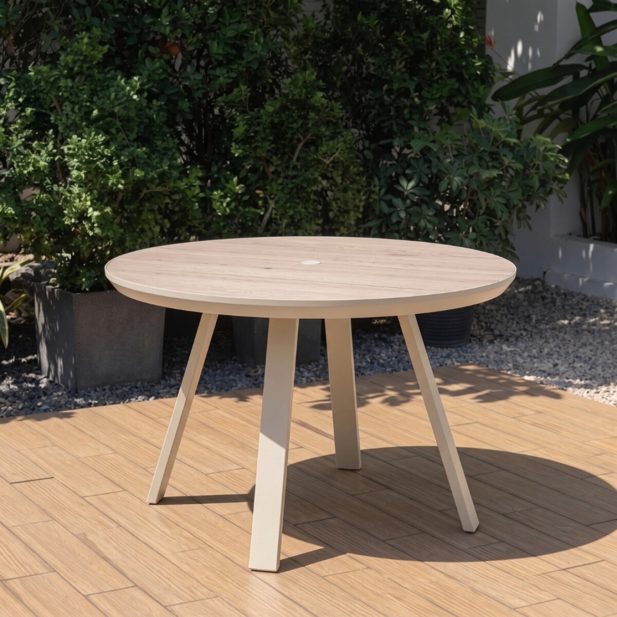 Mesa redonda de Patio Diámetro 119cm - Urbanite - Beige 