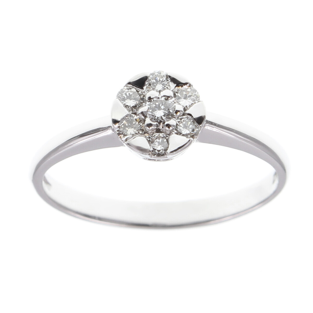 Anillo Carmen en oro blanco 18k con brillantes 
