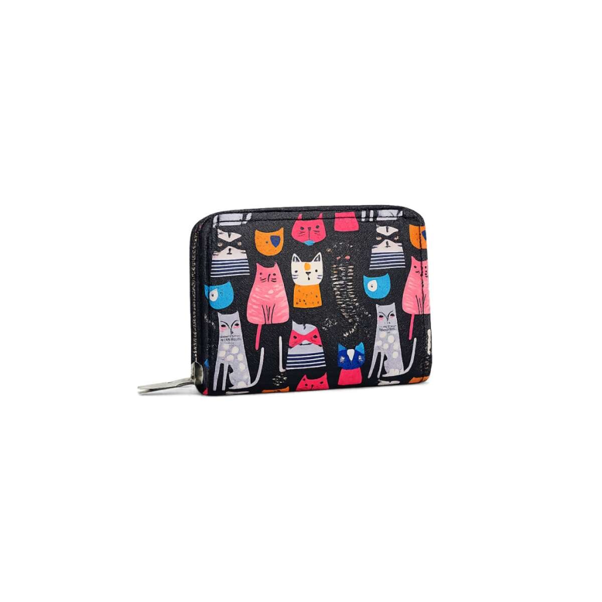 Monedero con bolsillo interno - 9x14cm - Gato 
