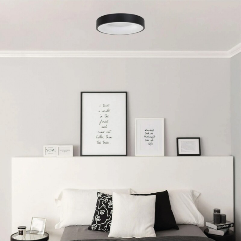 PLAFON LED REDONDO PHILADELPHIA S Ø30CM DIMERIZABLE - NEGRO Plafón LED Redondo Philadelphia 30CM Dimerizable Negro