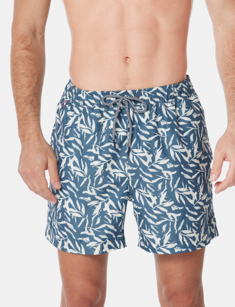 SHORT DE BAÑO ESTAMPADO Azul