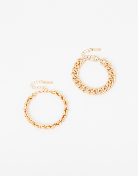 Pulseras Flexibles Sets Metal Set De Pulseras Metal - Dorado