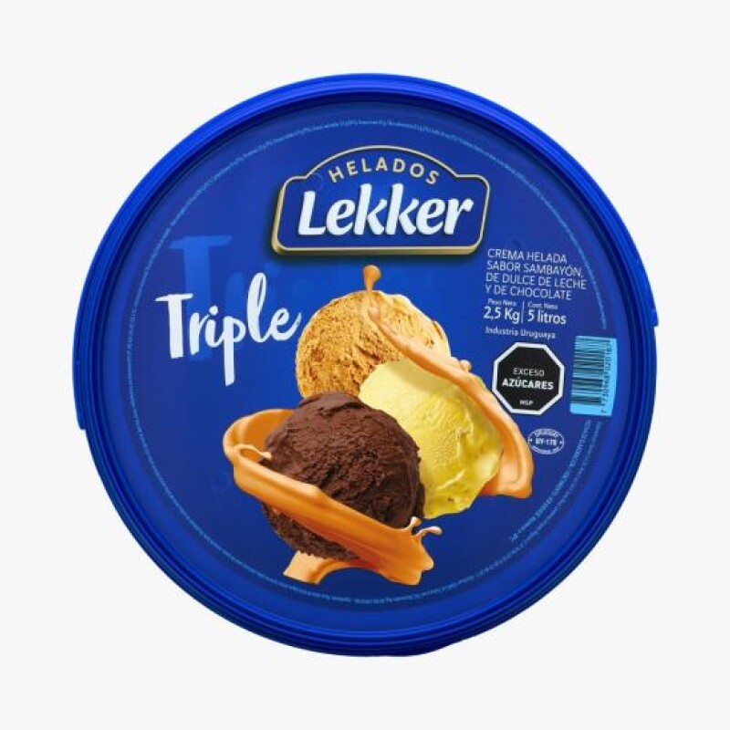 HELADO LEKKER 5L TRIPLE SAMBAYON DULCE LECHE CHOCOLATE HELADO LEKKER 5L TRIPLE SAMBAYON DULCE LECHE CHOCOLATE