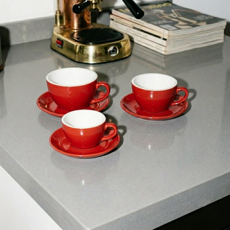 Taza cerámica Milán 250ml Rojo