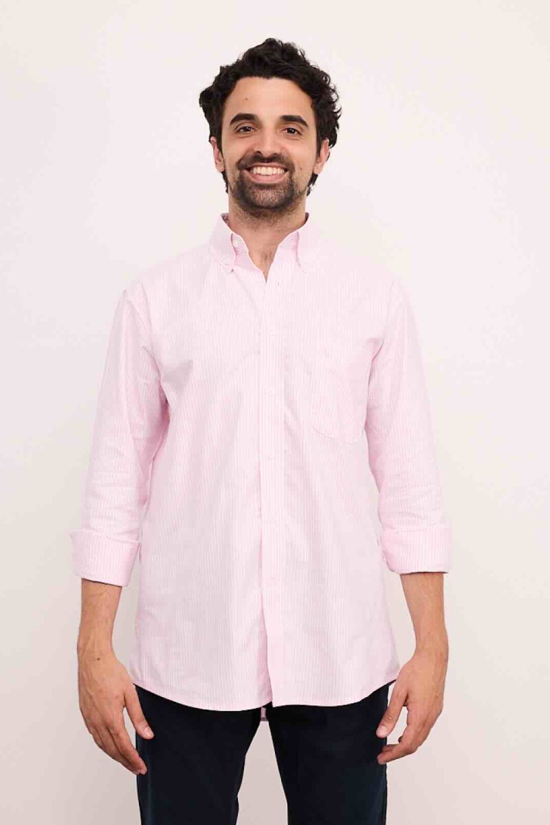 Camisa Oxford Rayada Brixton Rosada