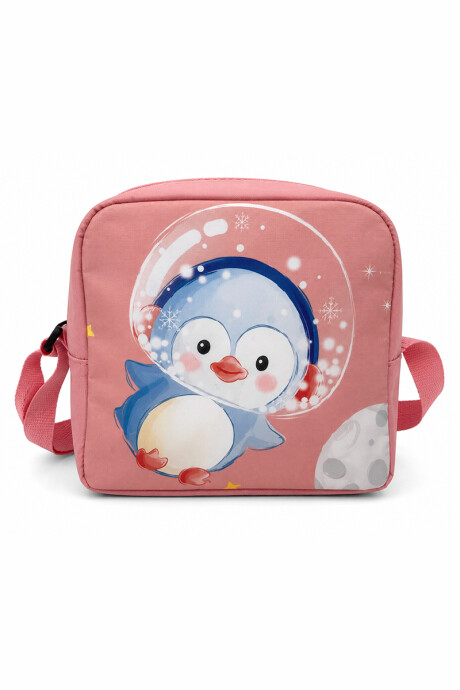 Lunchera tutti rosa con pingüino