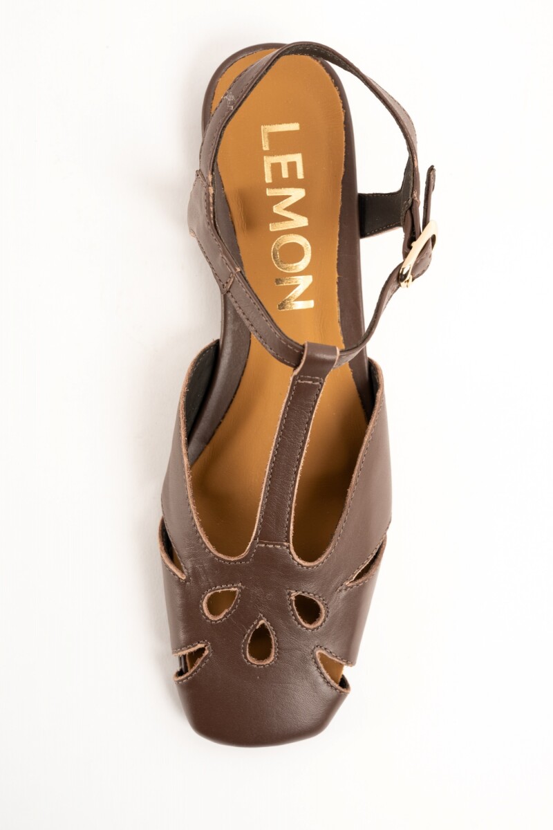 Sandalia Calada Cuero Chocolate