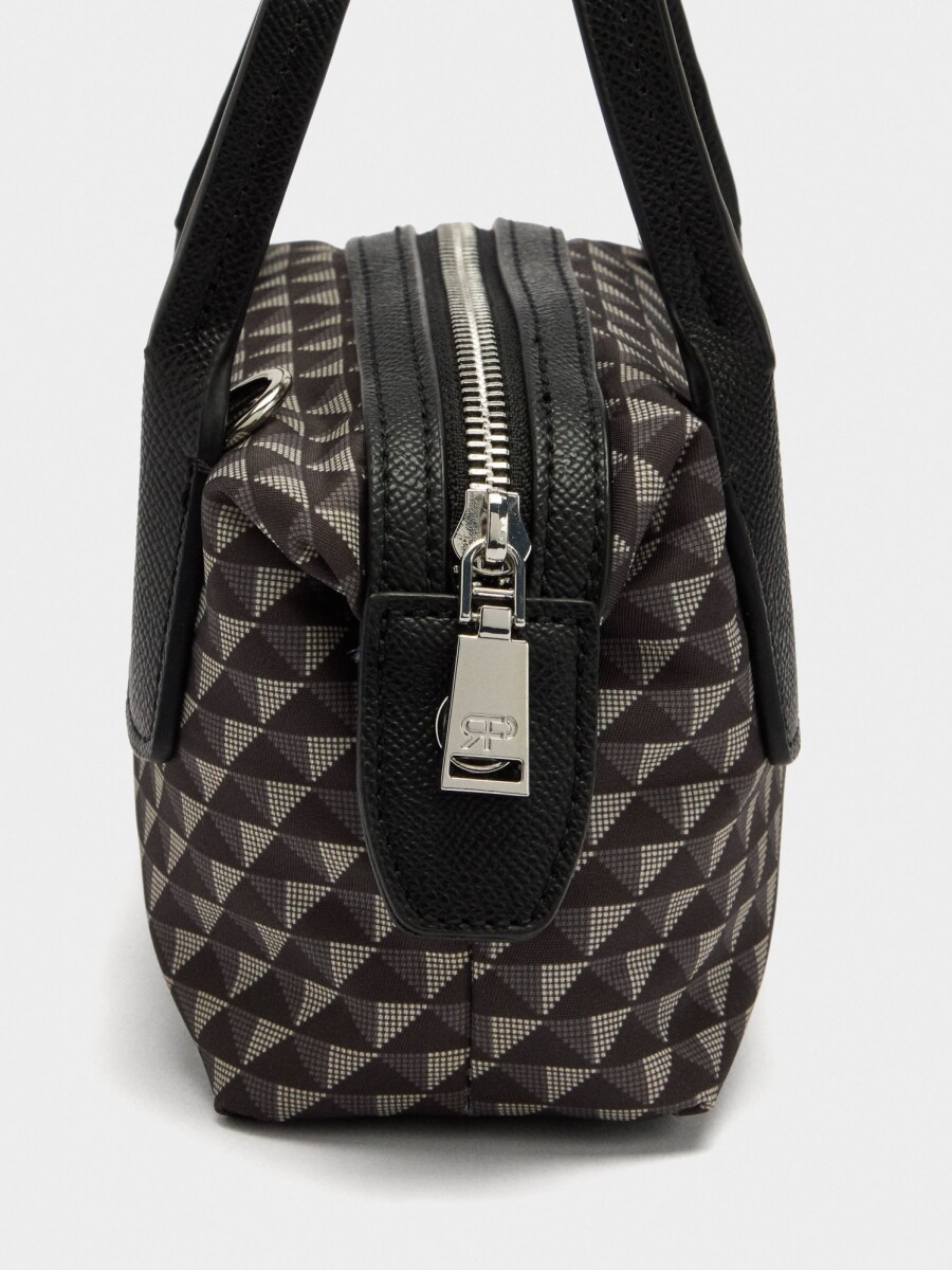 Bolso Bandolera Estampado De Nylon negro
