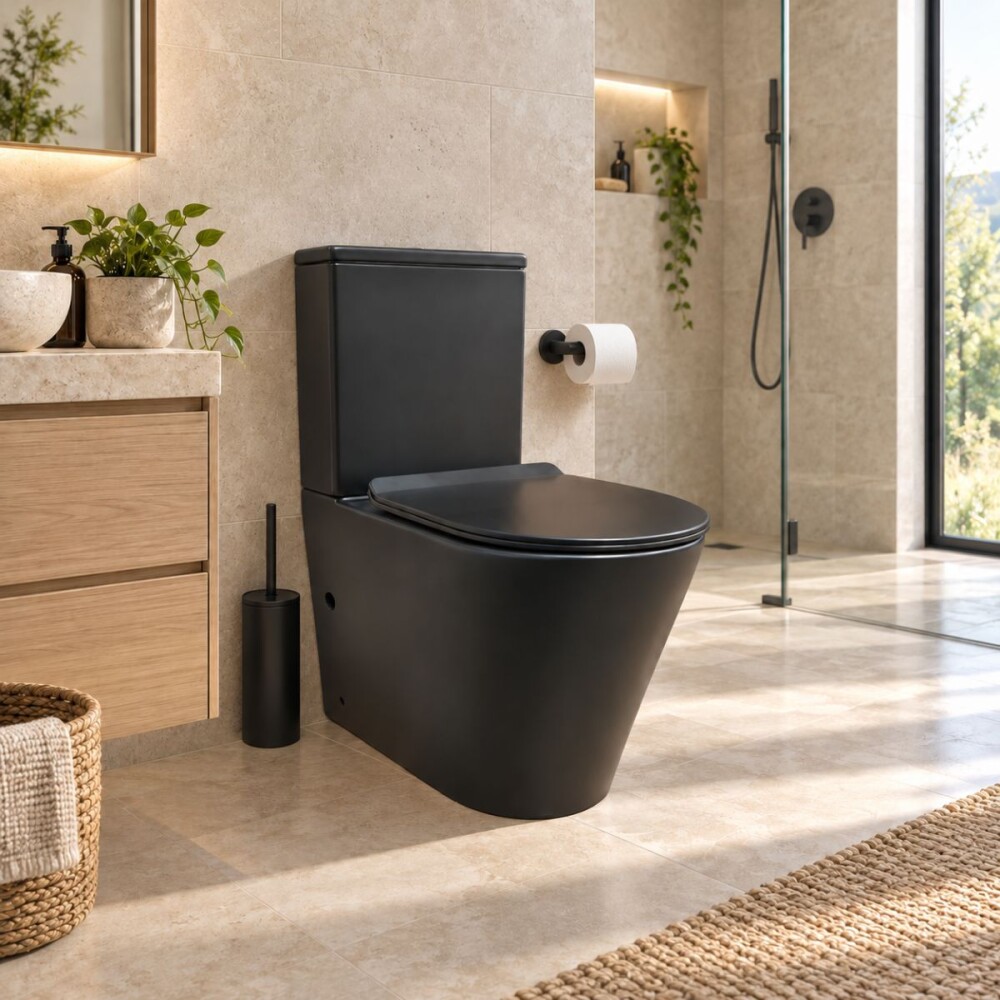 Inodoro largo con mochila VIP Negro Mate 70X36.50X83cm Inodoro Largo Con Mochila Vip Negro Mate 70x36.50x83cm