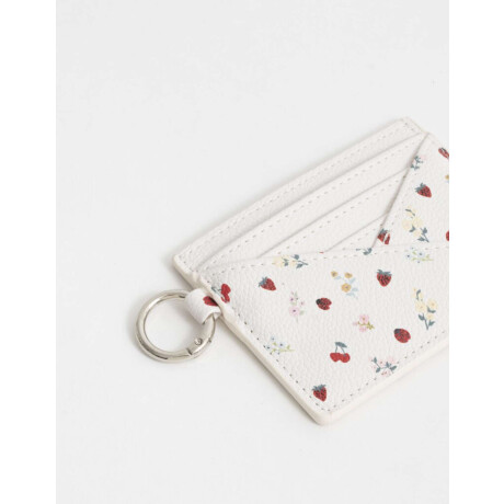 Tarjetero Cuerina Estampado Flores