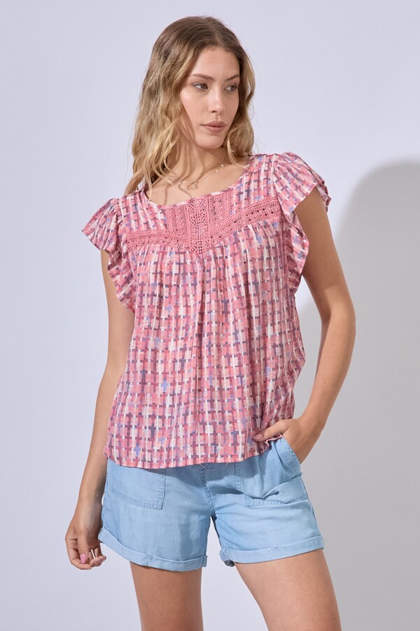 Blusa Puntilla ROJO/MULTI