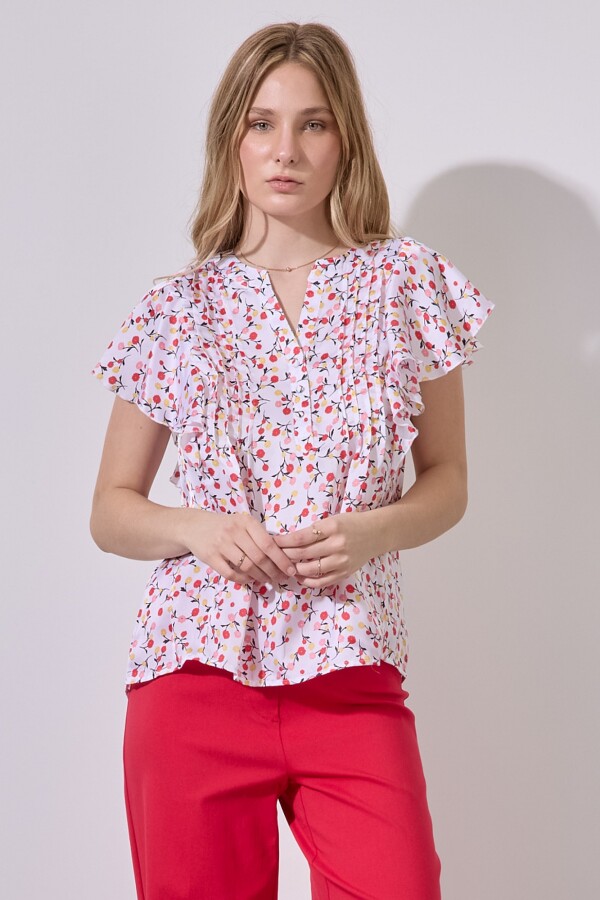 Blusa Gasa Flores BLANCO/MULTI