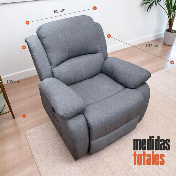 Sofá Sillón Poltrona Reclinable Masajeador Electrico Color Tela Gris Sofá Sillón Poltrona Reclinable Masajeador Electrico Color Tela Gris