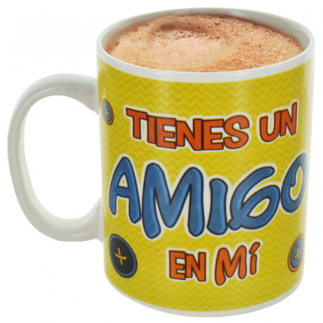 JARRA DESAYUNO AMISTAD FONDO AMARILLO CERAMICA 8X9.5CM 300ML 23263 JARRA DESAYUNO AMISTAD FONDO AMARILLO CERAMICA 8X9.5CM 300ML 23263