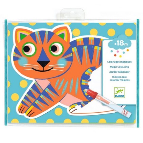 DJ090 Set De Dibujos Para Colorear Mágicos 4 Láminas +18m Djeco - Animales